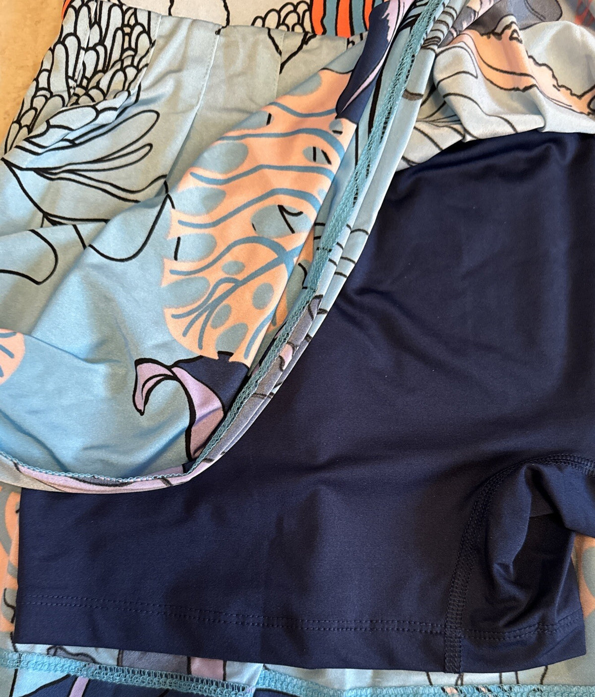 Jamie Sadock Women’s 16" Ikebana Print Golf Skort -Blue Floral- Size 2- MSRP $93