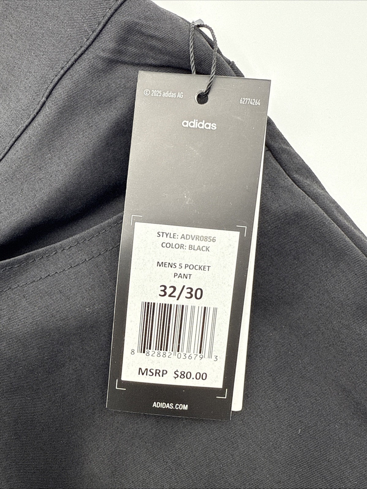$80 ADIDAS Men's Ultimate 365  5-Pocket Tapered Golf Pants-Black -32W 30L-New