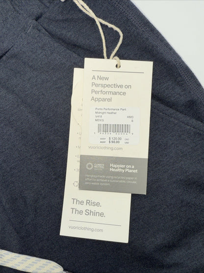 $98 Vuori Men’s Ponto Performance Pants- Midnight Heather- V418 - Small- NWT