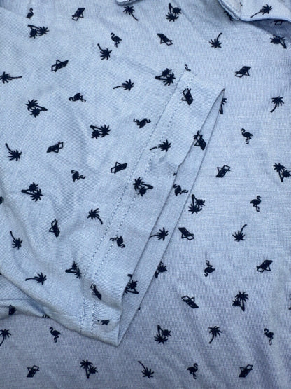 $60 Mountain Men’s Isles Button Up Shirt - Blue Caspian Pall Toss - Small - New