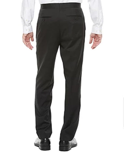$110Stafford Coolmax Men’s Classic Fit Flat Front Suit Pants- Black- 34W 30L