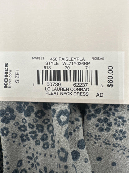 $60 Lauren Conrad Women's Pleat Neck Dress - Paisley - Large - New With Tag