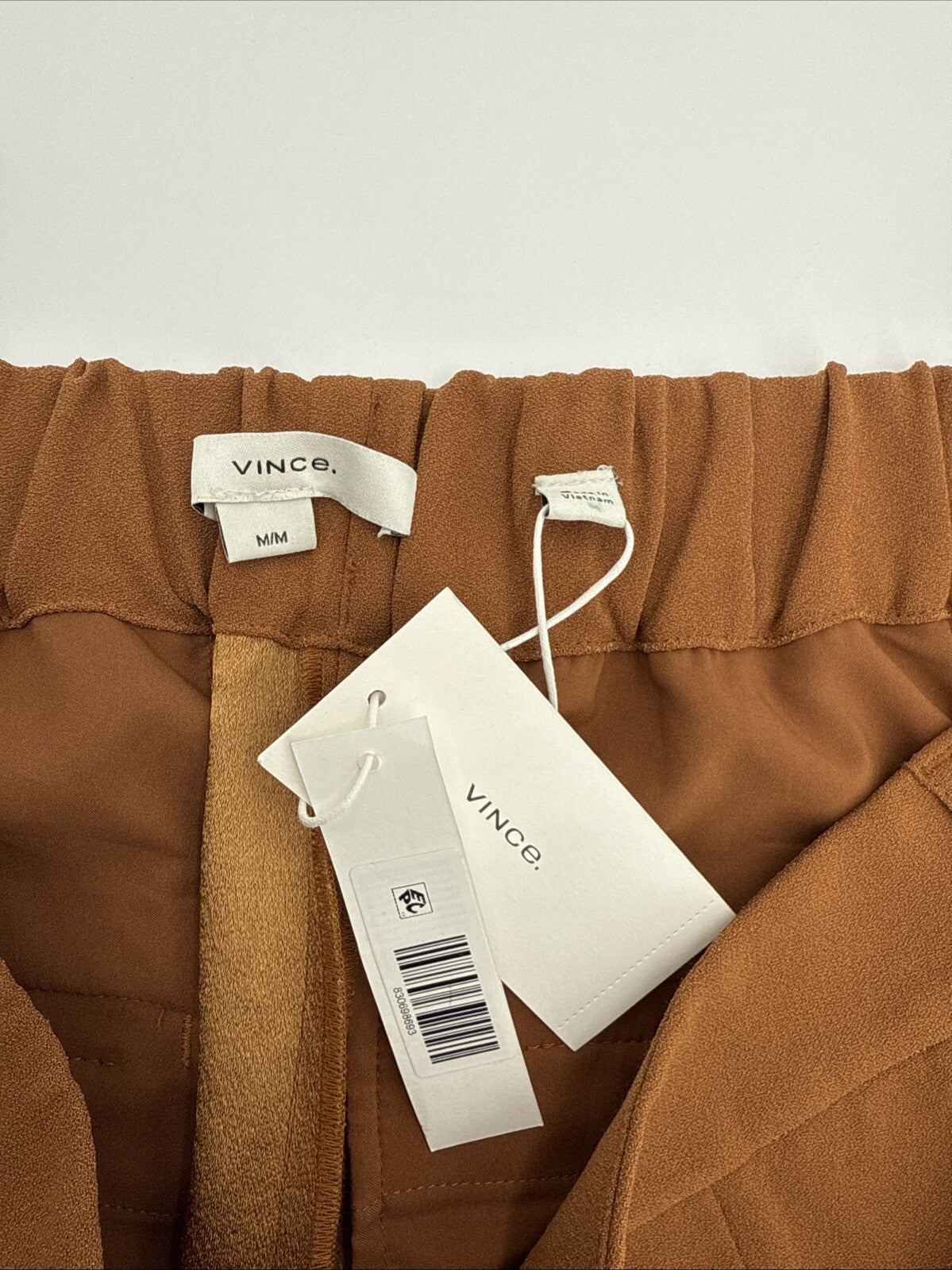 $395 Vince Women’s Wide Leg Pull-On Pants- Brown Tan- Medium- New With Tags