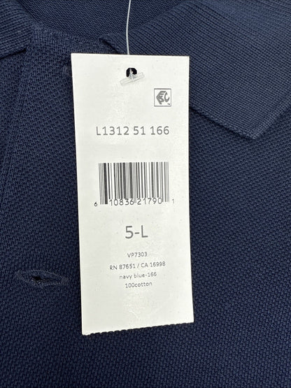 $140 Lacoste Men’s Long Sleeve Classic Pique Polo Shirt-Navy Blue-Large-New Tag