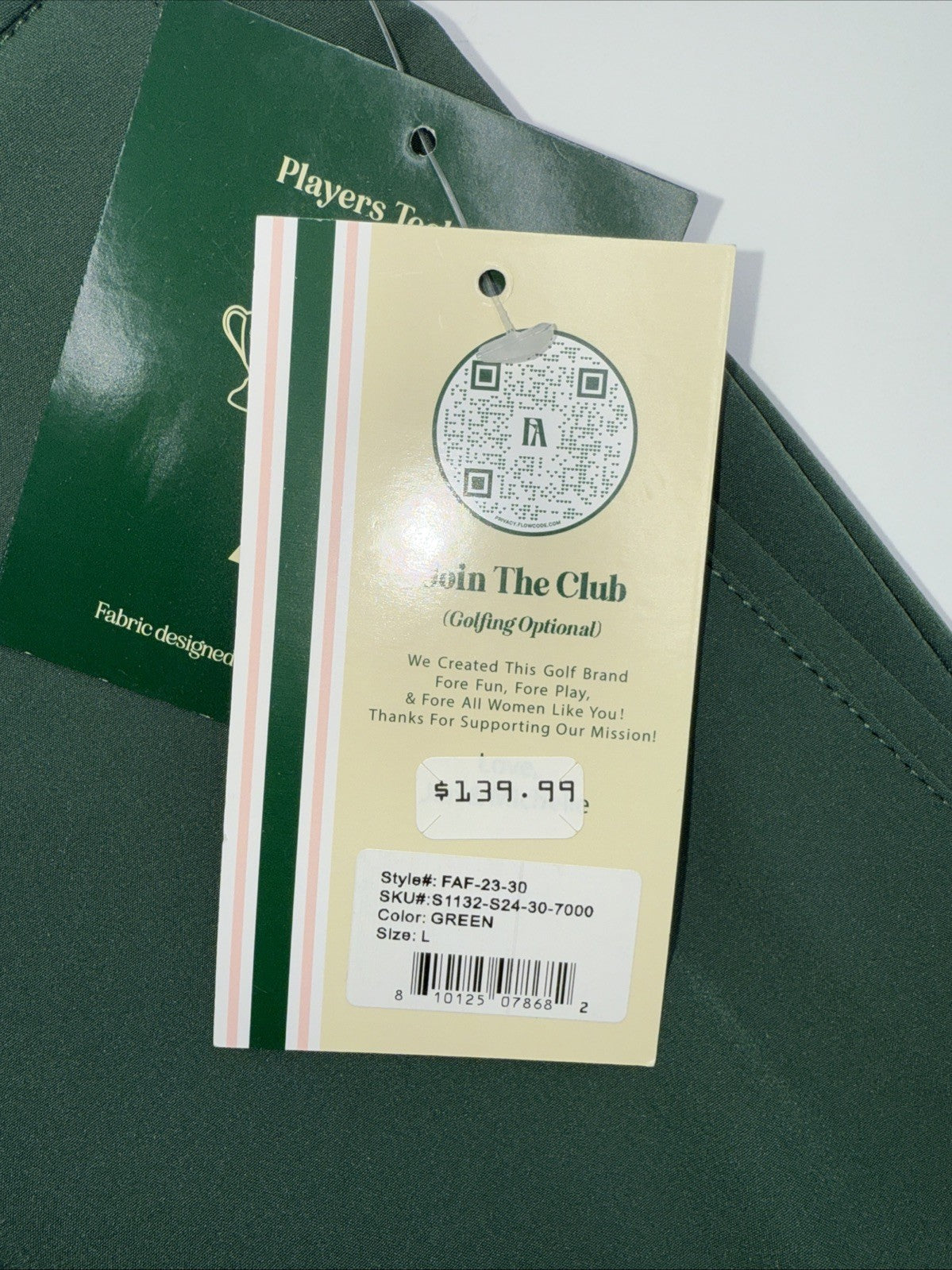 $140 Fore All Women’s Player Performance Golf Pants - Green -Size: Large - NEW!