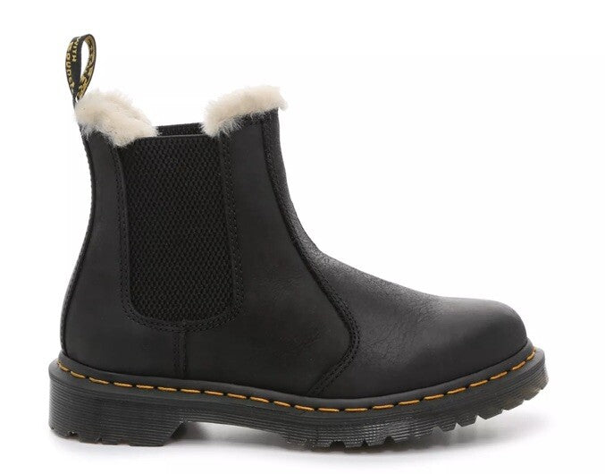$180 Dr Martens Women’s 2976 Black Faux Fur Lined Chelsea Boots-Size: 10M-NEW