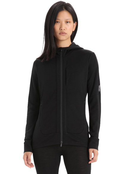 $220 Icebreaker Women's Quantum Long Sleeve Zip Jacket - Black - Medium - New