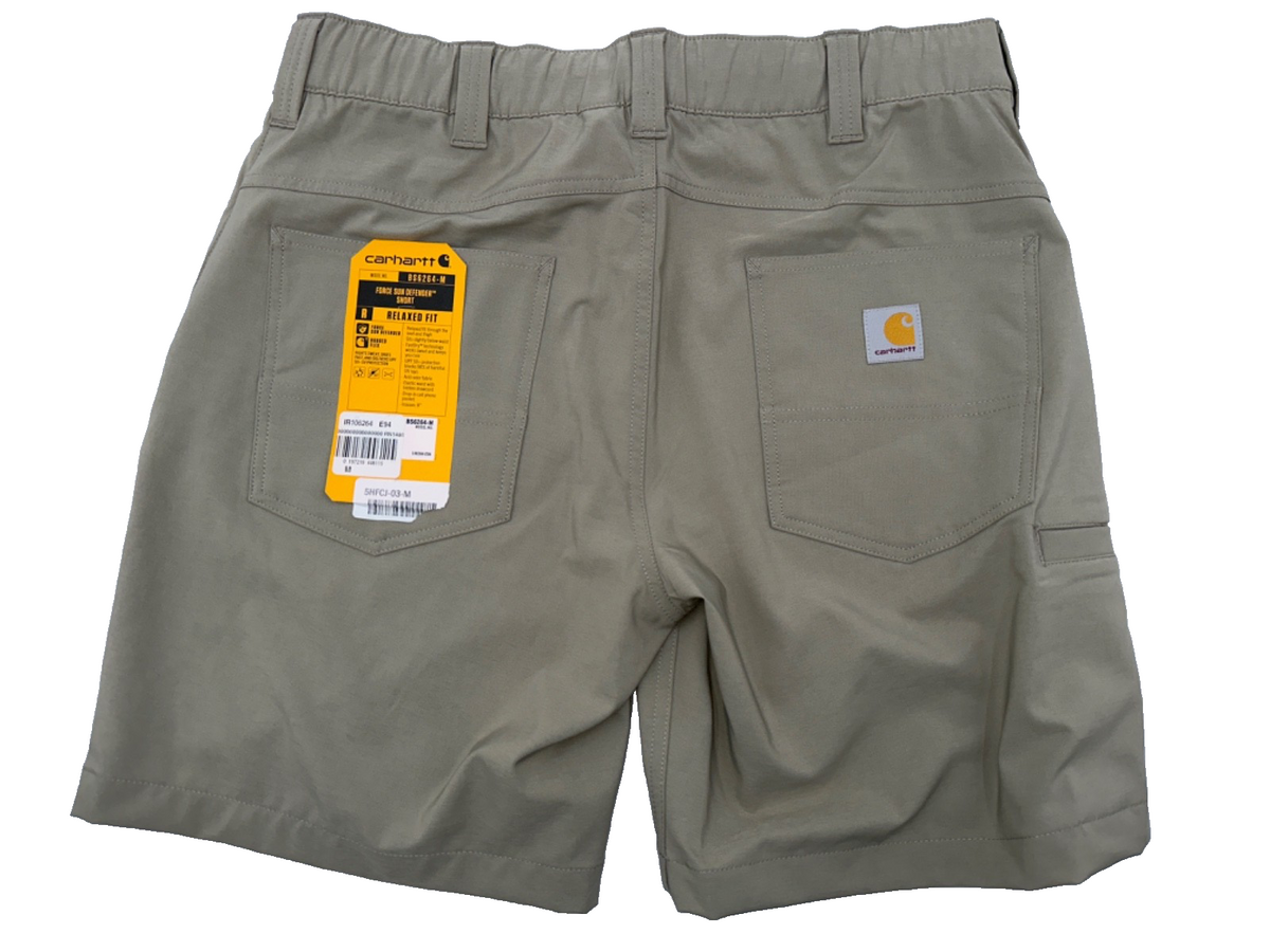 $55 Carhartt Men's Force Sun Defender Relaxed Fit  Shorts - Greige - Medium-New