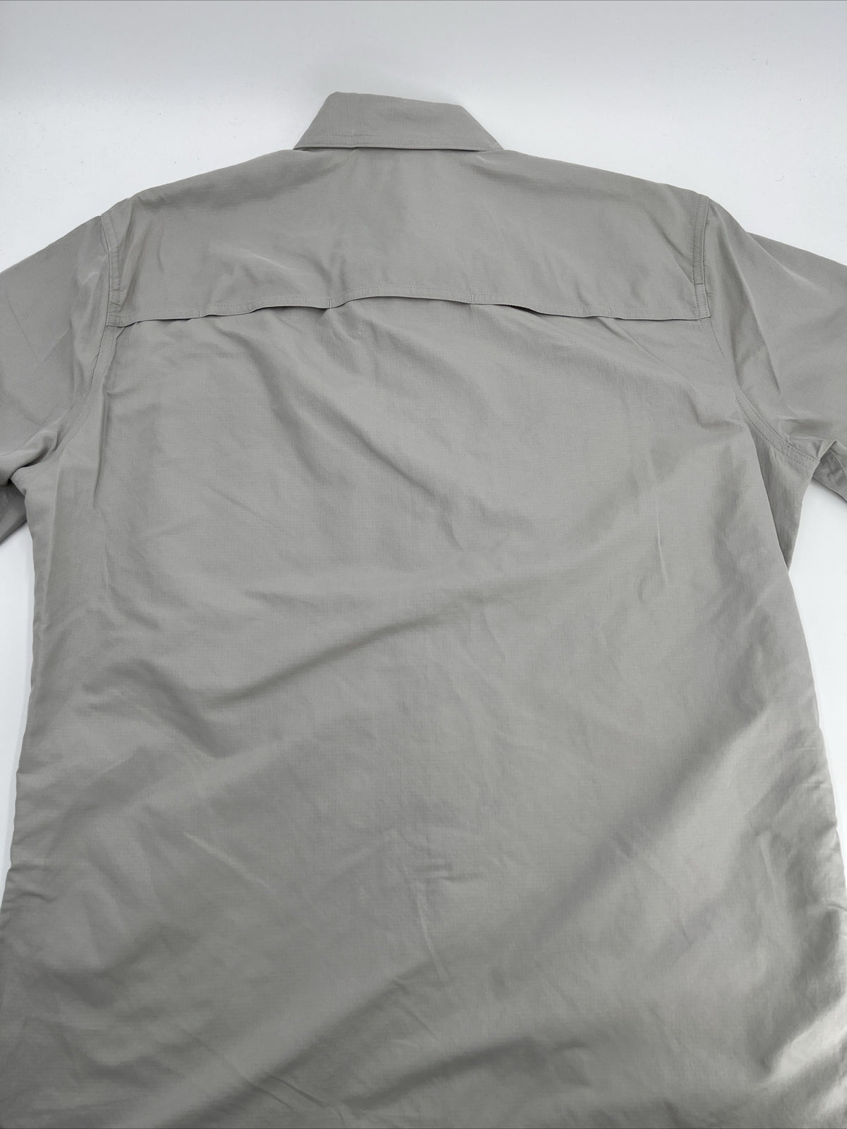 $60 Eddie Bauer Men's Ripstop Guide Short Sleeve Shirt-Light Gray-Medium-New