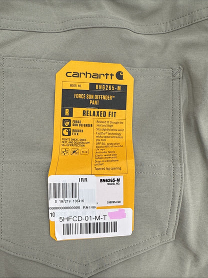 $98 Carhartt Men’s Force Sun Defender Light Relaxed Fit Pants-Beige-Medium Reg-