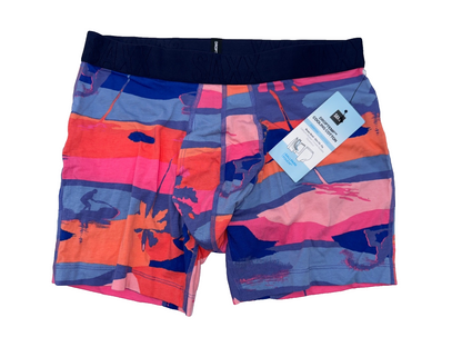$32 SAXX Men's DropTemp Cotton Boxer Brief - Bright Palmski - Medium - New