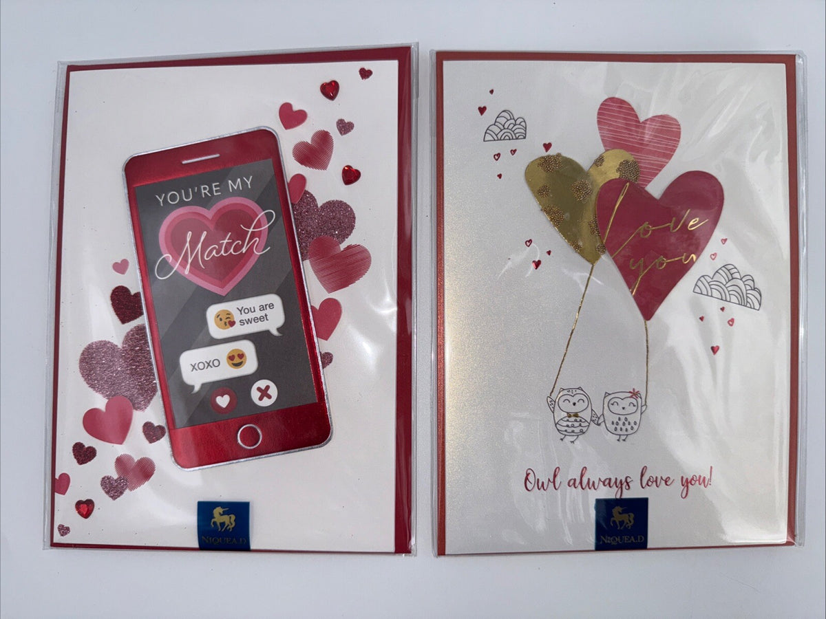 Lot Of 2 Niquea.D Dimensional Valentine's Day Greeting Cards- Upscaled Quality!