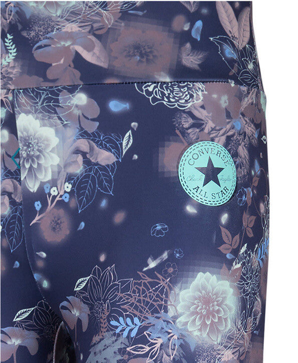 Converse Girls' Printed High Rise Leggings - Multi Floral - Girls XLarge-New $30