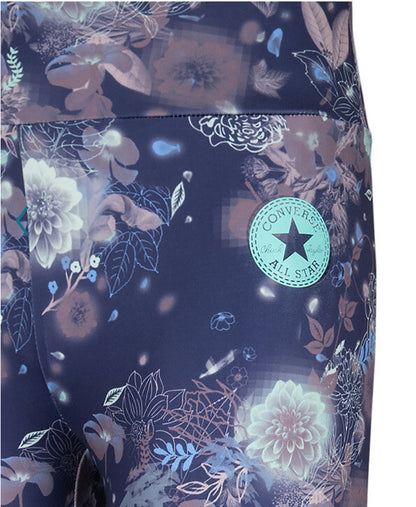 Converse Girls' Printed High Rise Leggings - Multi Floral - Girls XLarge-New $30