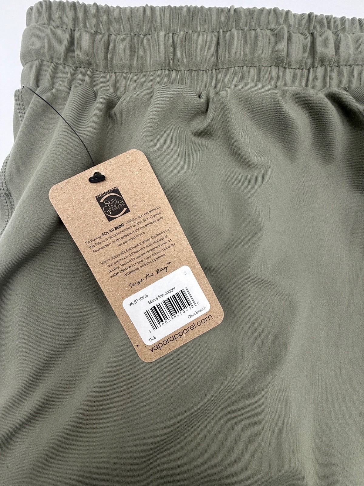 $80 Vapor Apparel Men’s- Alto Joggers - Olive Branch Green- Small-New Tag