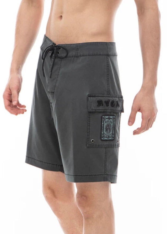 $70 RVCA Men’s "Benj Skull" Trunks Swim Wear Shorts- Grey - Size: 34W - New Tags