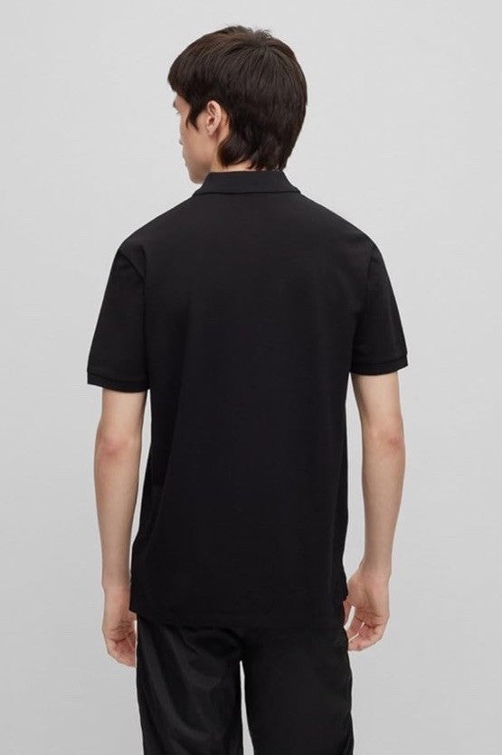 $78 Hugo Boss Men's Donos Polo Black Regular Fit Cotton S/S Shirt -Black- Small