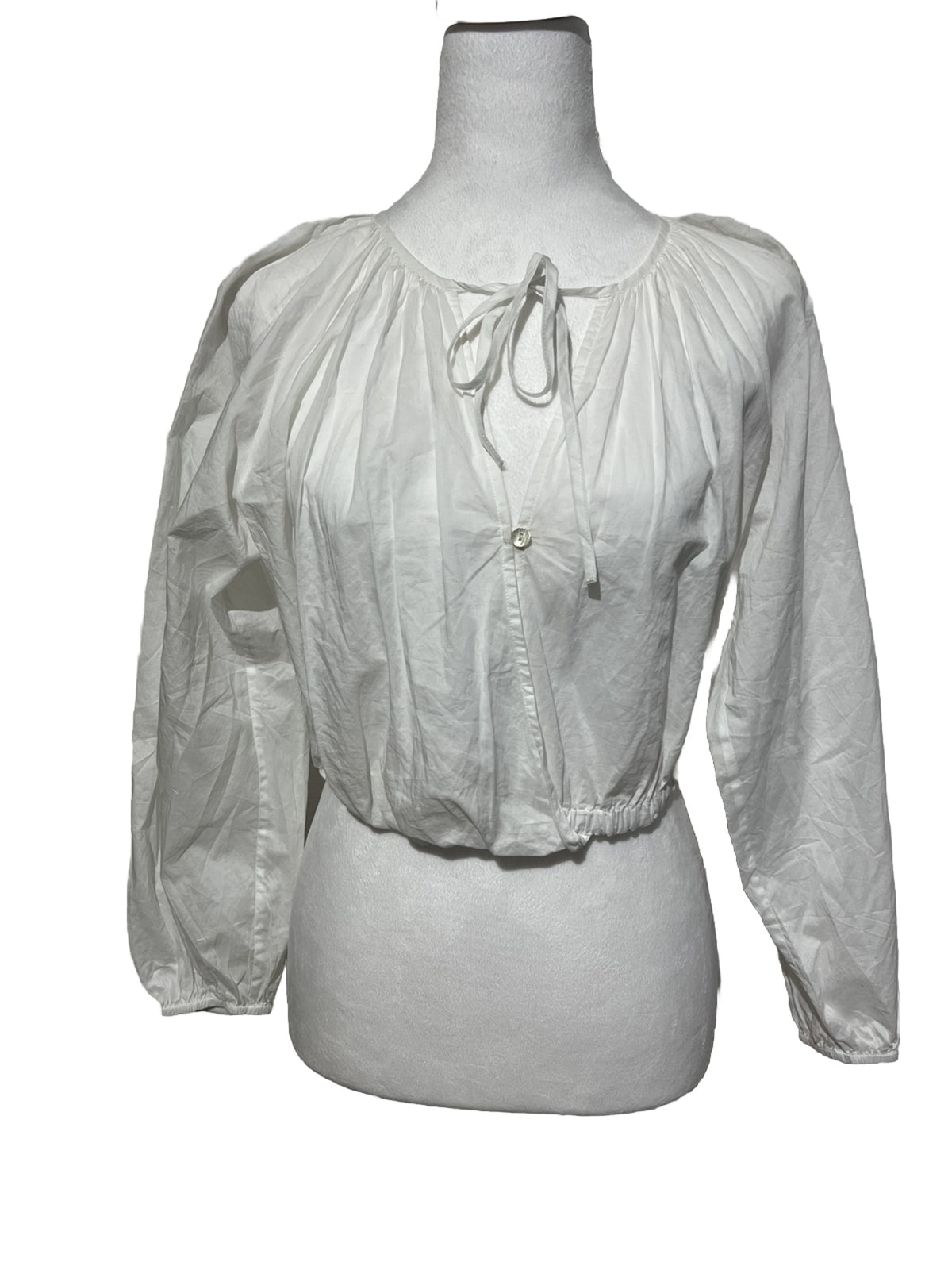 Rails Women’s Long Sleeve Katia Crop Shirt - Beach White- XSmall- New Tag $168