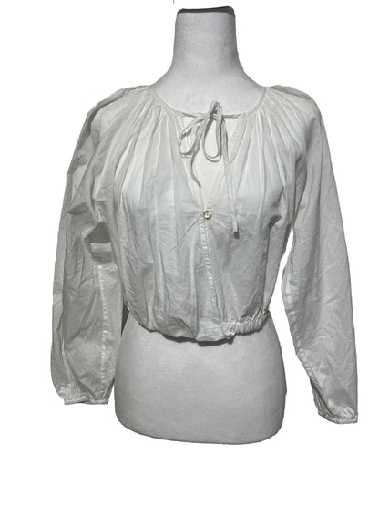 Rails Women’s Long Sleeve Katia Crop Shirt - Beach White- XSmall- New Tag $168