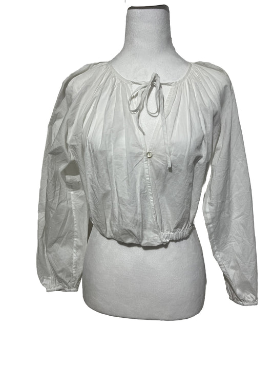 Rails Women’s Long Sleeve Katia Crop Shirt - Beach White- XSmall- New Tag $168