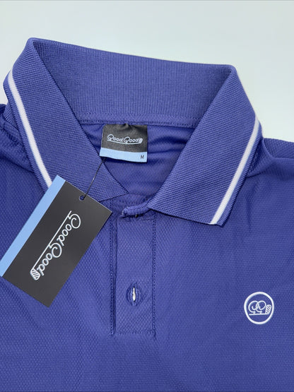 Good Good Men’s Golf Midnight Textured Polo NFLP Logo Performance-Blue-Medium