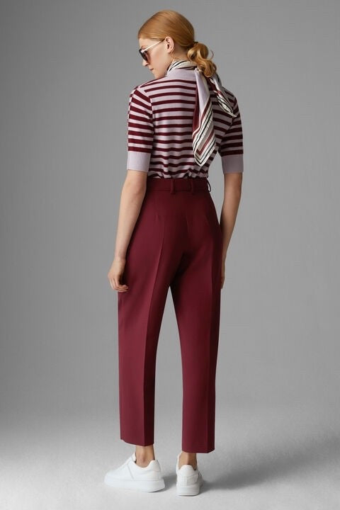 $275 Bogner Women's Fabia Pleated Pants - Bordeaux - Large - New With Tag