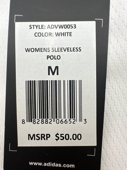 $50 Adidas Golf Women’s Jersey Sleeveless 1/4 Zip Top - White - Medium - New