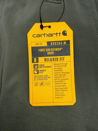Carhartt Men's Force Sun Defender Relaxed Fit  Shorts-Dusty Olive- Large-New