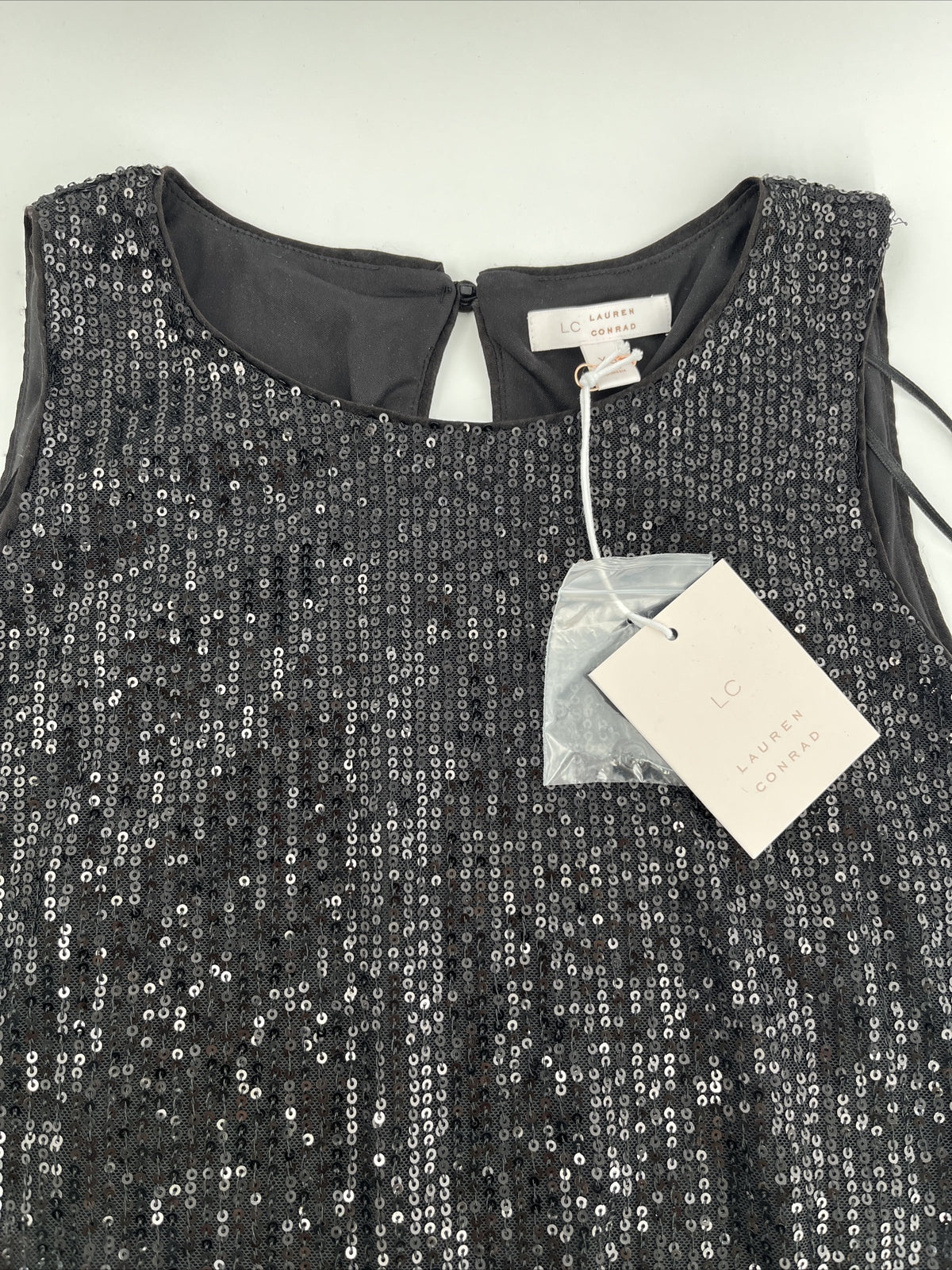 LC Lauren Conrad Women’s Scoopneck Sleeveless - Black Sequin-XSmall-New Tag  $48