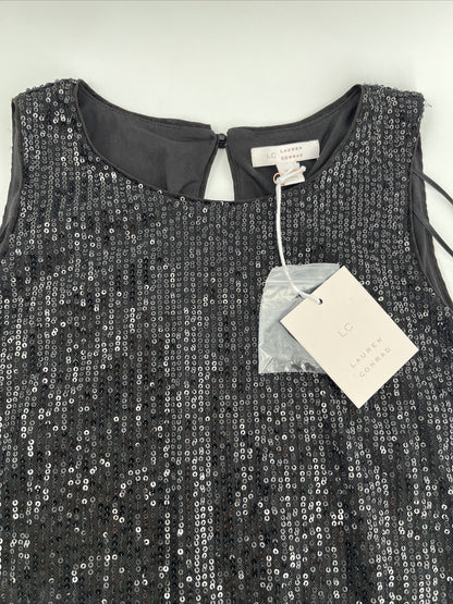 LC Lauren Conrad Women’s Scoopneck Sleeveless - Black Sequin-XSmall-New Tag  $48
