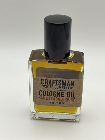 Craftsman Soap Co. Cologne Oil-Sandalwood Spice- 15ml 1.5 Fl Oz - Fresh