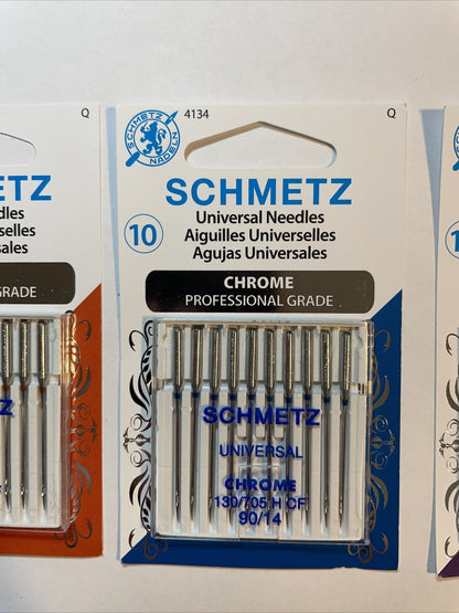 (4) Euro-Notions Schmetz Chrome Universal Machine Needles-Size Combo