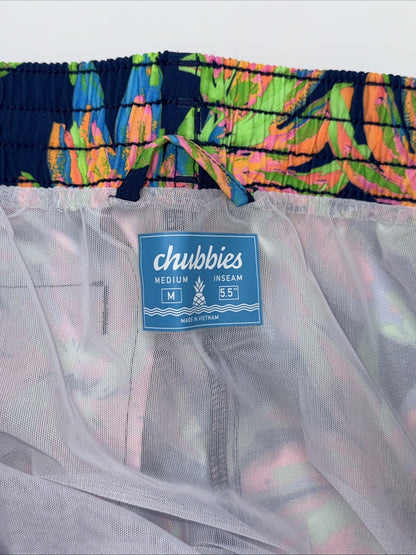 $70 Chubbies The Ocean Flowers 5.5" Inseam Swim Trunks-Multi -Medium-New Tag
