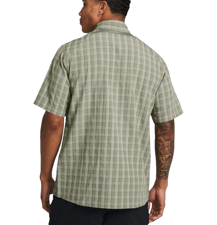 $55 Under Armour Men’s Drift Tide 2.0 Plaid Button Up Shirt-Grove Green -Medium