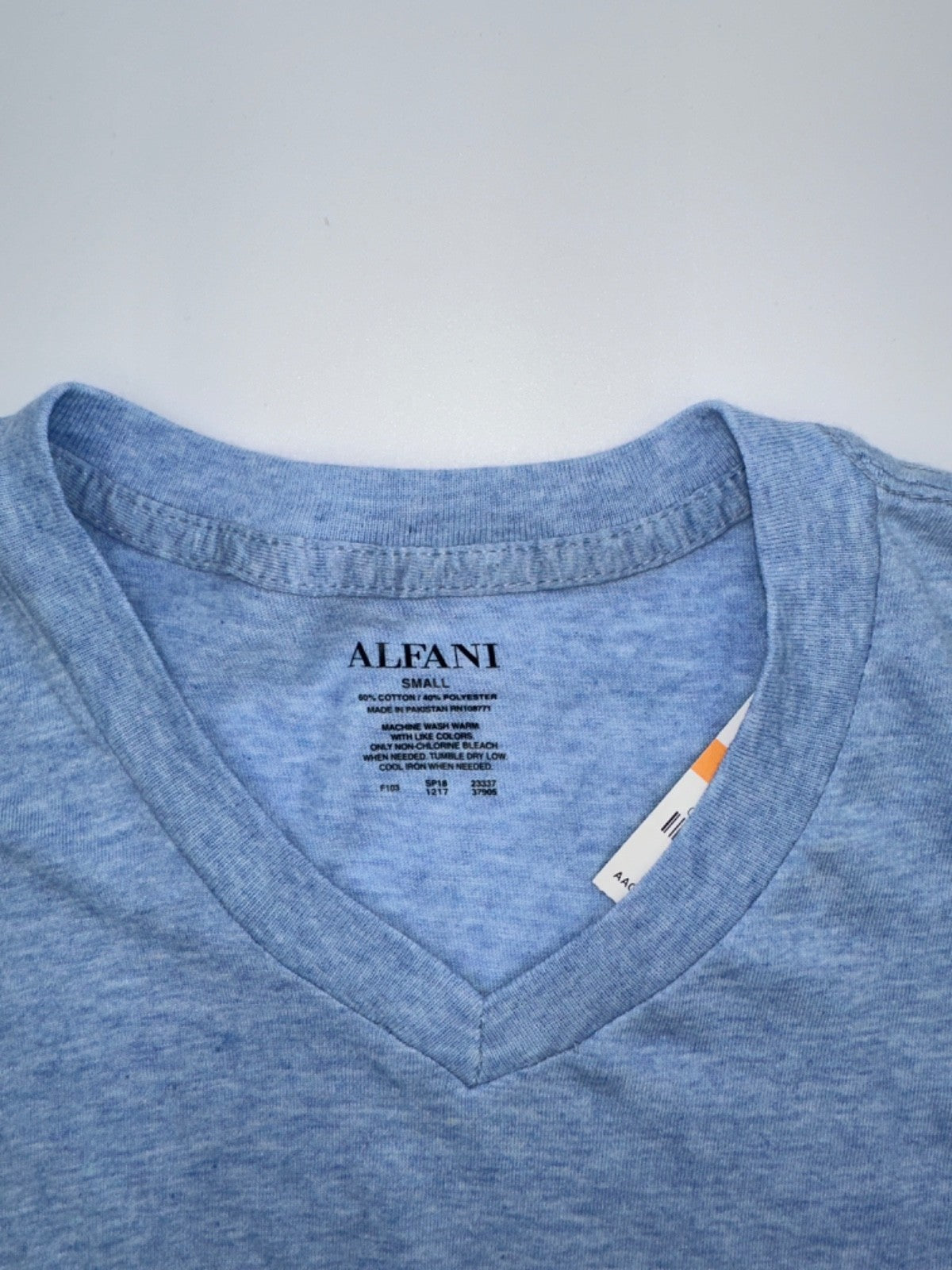 Alfani Men's V Neck T Shirt -F103HOC536 -  Ocean Heather - Small- New