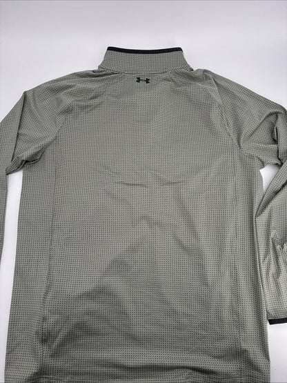 $75 Under Armour Men’s T2 Half Moons Print 1/4 Zip Golf Top - Green- Medium -New