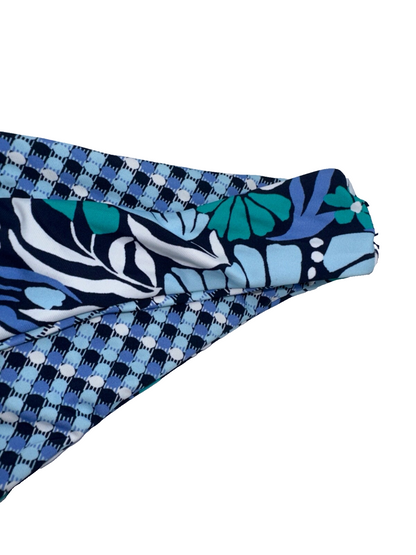 $88 Roxy Women’s Reversible Tri Scoop Cheeky Bikini Swimsuit Set Blue-Medium-New