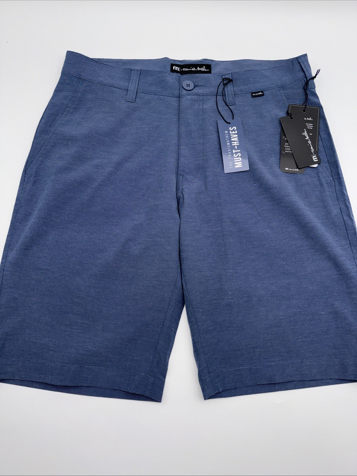 $85 Travis Mathew Men's Beck Shorts Stretch Waistband - Indigo -Size: 34- New