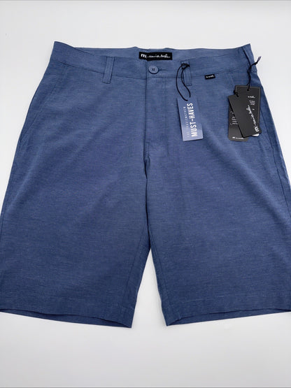 $85 Travis Mathew Men's Beck Shorts Stretch Waistband - Indigo -Size: 34- New