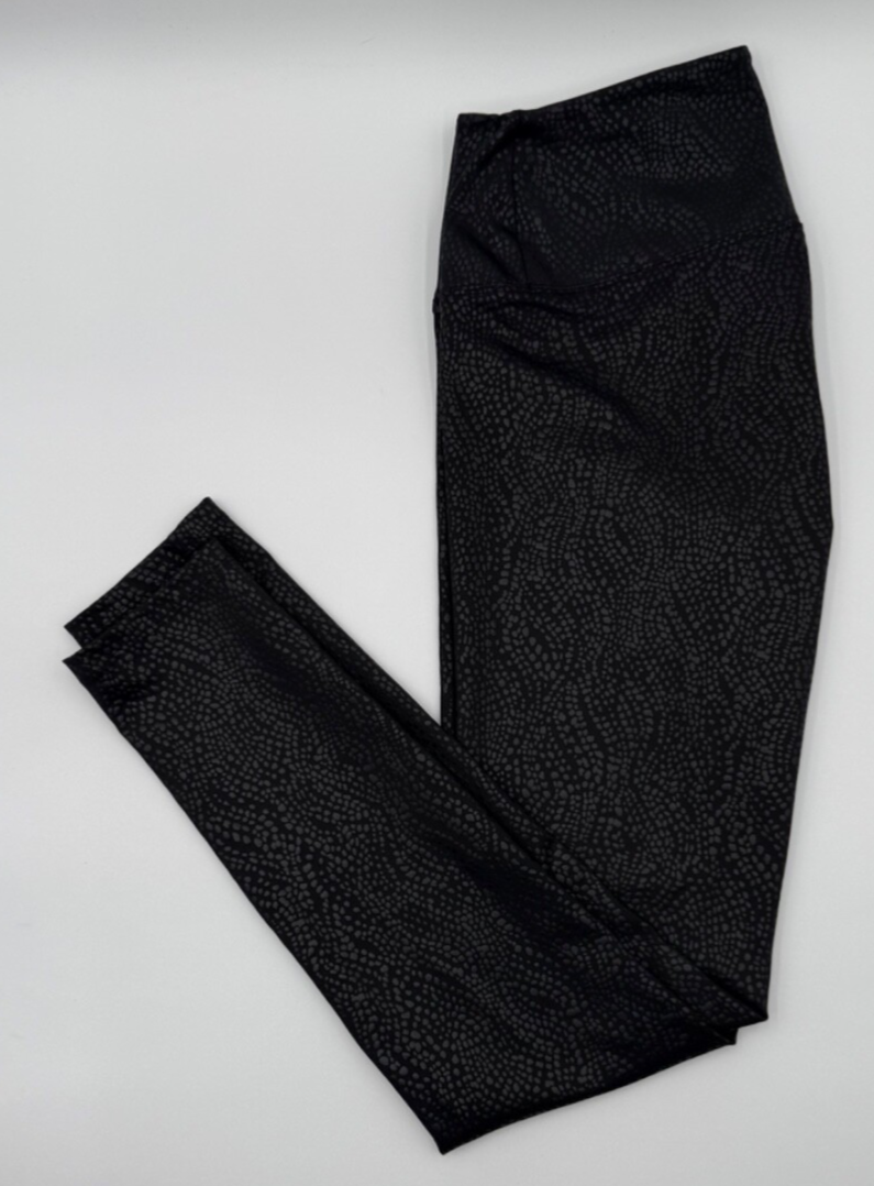 $46 Vera Wang Women’s-High Rise Faux Leather Shaping Legging-Black Snake-Small