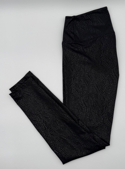 $46 Vera Wang Women’s-High Rise Faux Leather Shaping Legging-Black Snake-Small