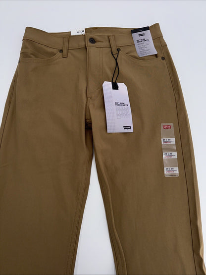$70 Levi's Men's 511 Slim Tech Pants Stretch A92130010- Tan - 29W 30L - New Tag