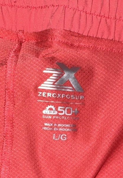 Zeroxposur Women’s Venus Breezy Skort Elastic Waist Pockets -Hibiscus- Large