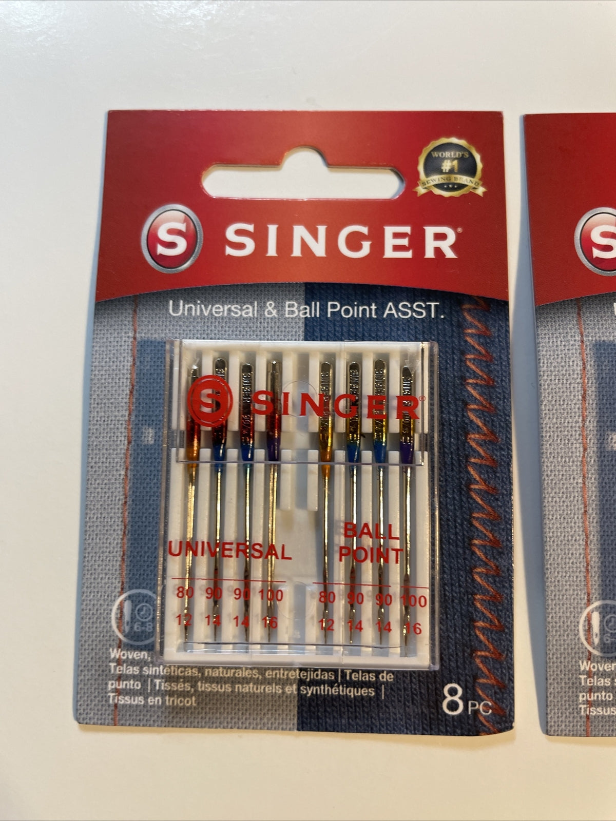 (2) SINGER 04800 Universal Regular Point and Ball Point Sewing Machine 16Needle