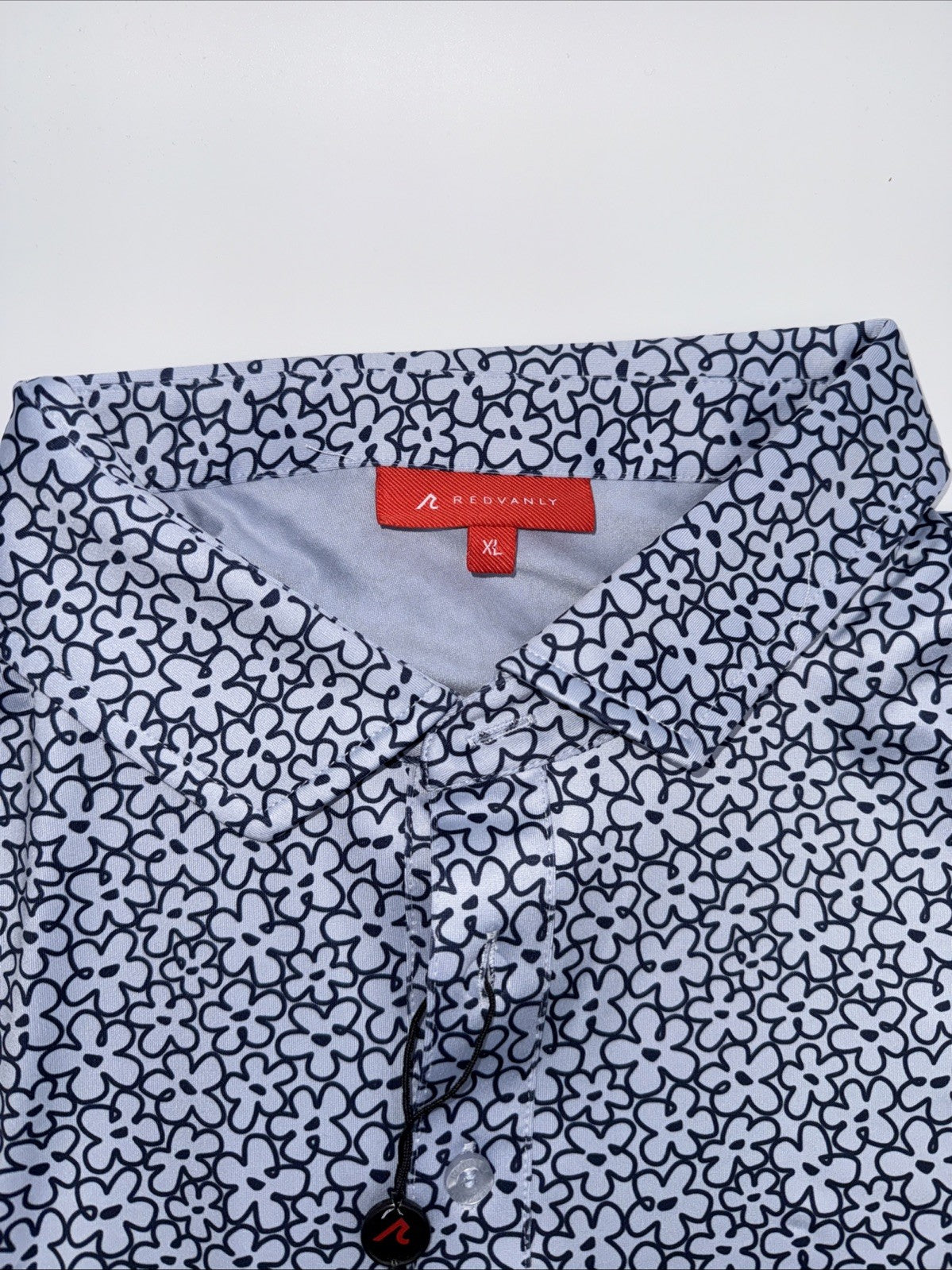 $110 Redvanly Men’s Pierre Golf Performance Polo Shirt-Blue Lavender -XLarge-New