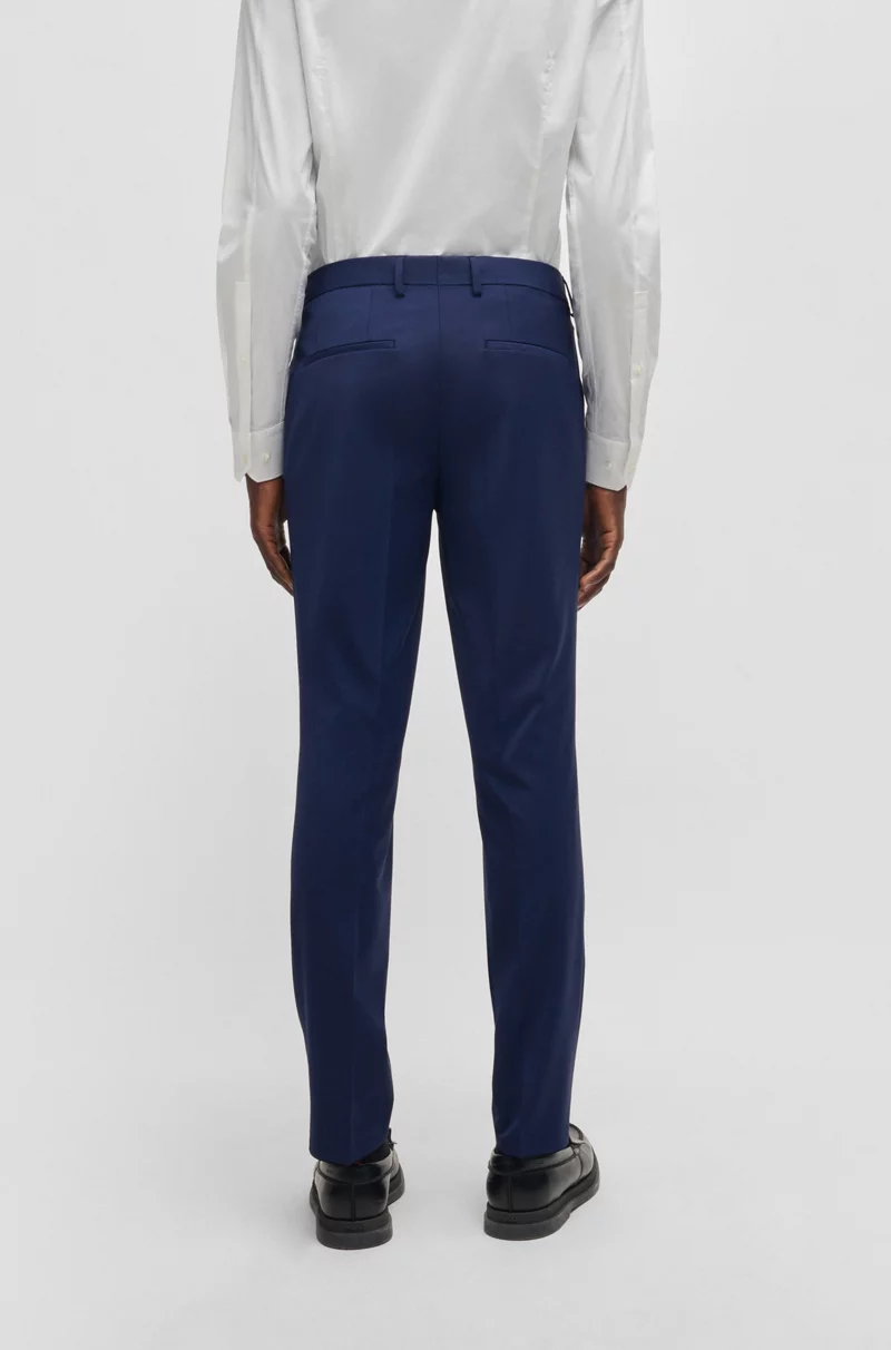 $198 Hugo Boss Men's Slim-Fit Trousers - Open Blue - 34 Regular - New With Tags