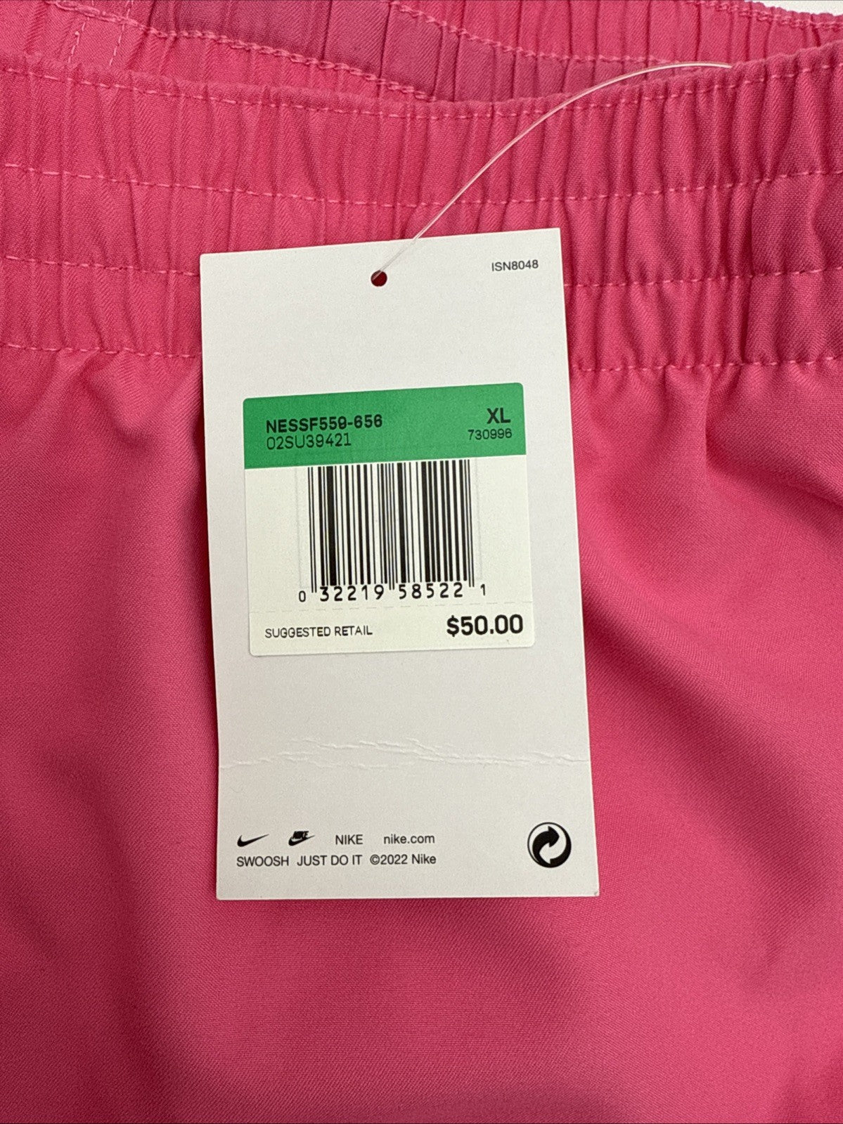 Nike Men's Swoosh Swim Trunks NESSF560-656-  Pink - XLarge -NEW- MSRP $50