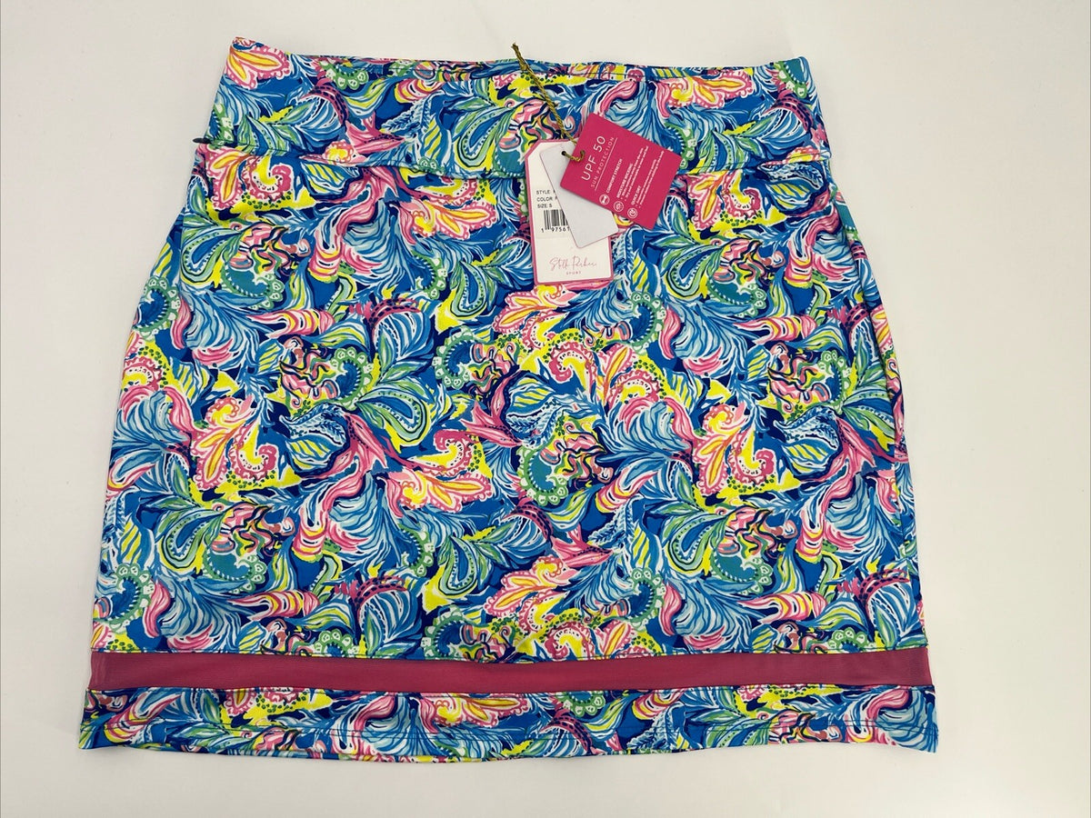 $69 STELLA PARKER Floral Tennis Golf UPF 50 Built-in Shorts Stretch Skort-Small