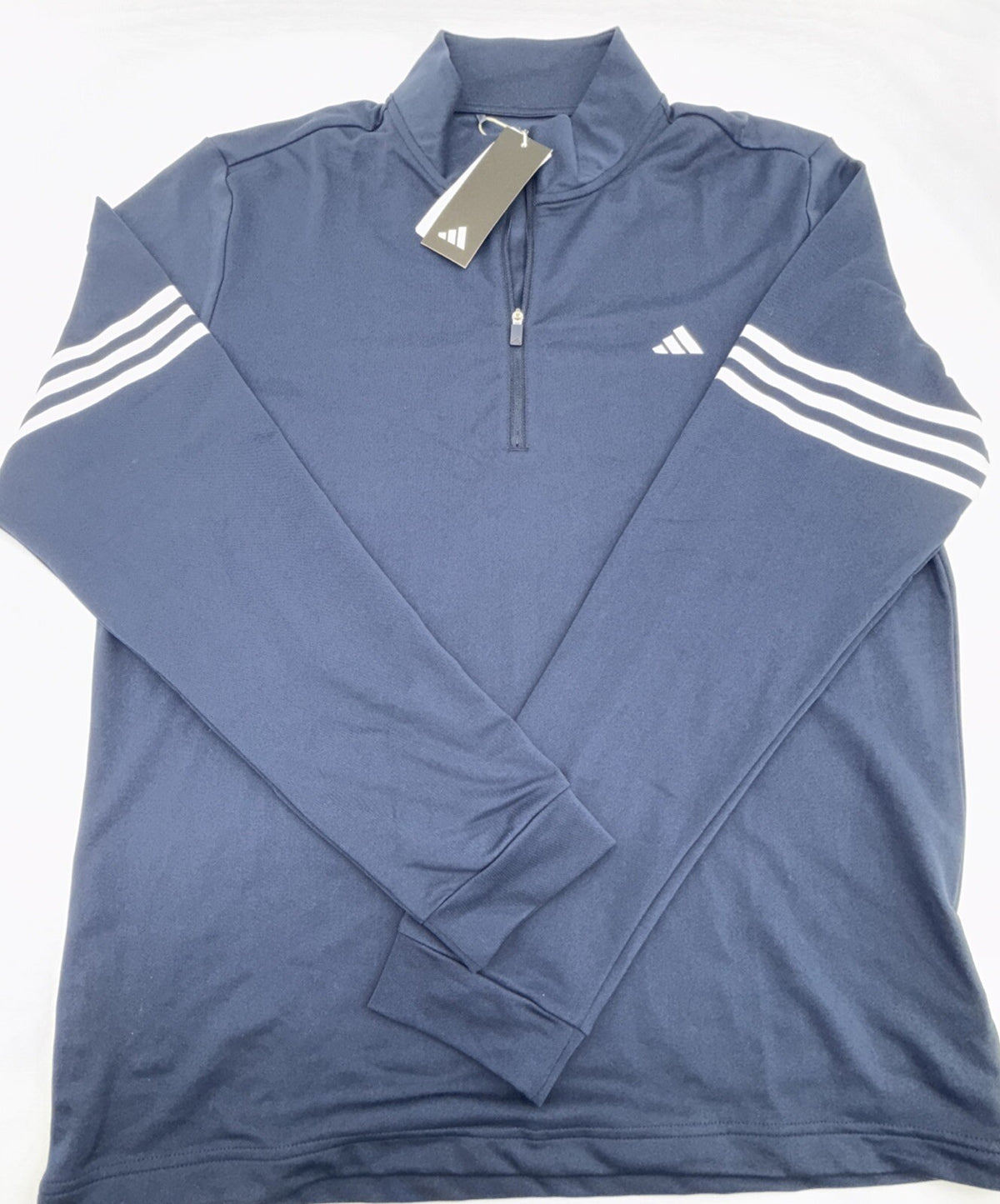 $70 adidas Men’s Adi 3 Stripes Lightweight 1/2 Zip Pullover- Navy - Medium - New
