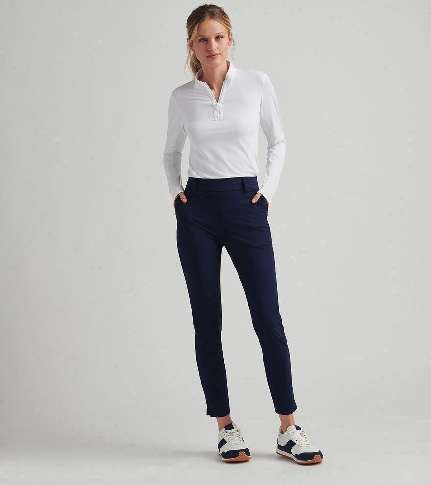 $170 Peter Millar Women’s Bingham High Stretch Ankle Pants - Navy - Medium -New